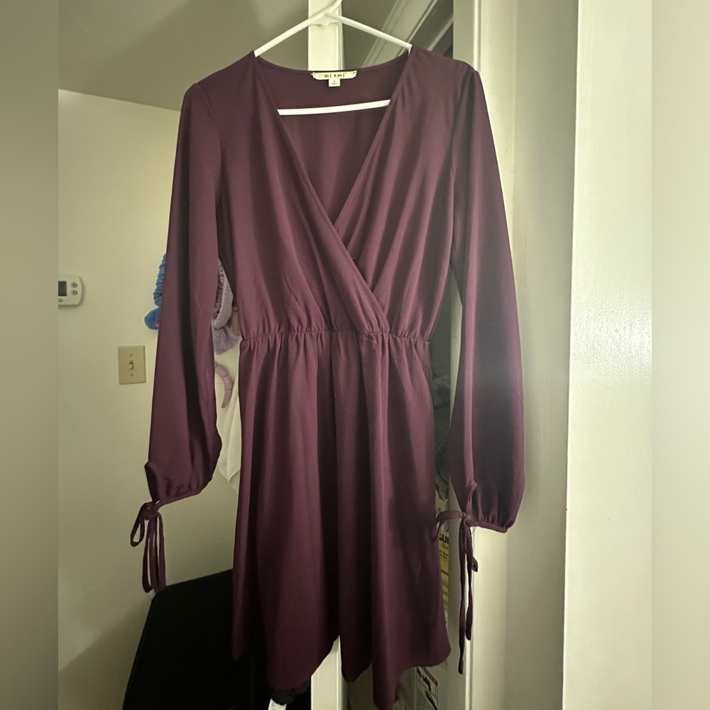 Francesca’s Deep Purple Long Sleeve Dress